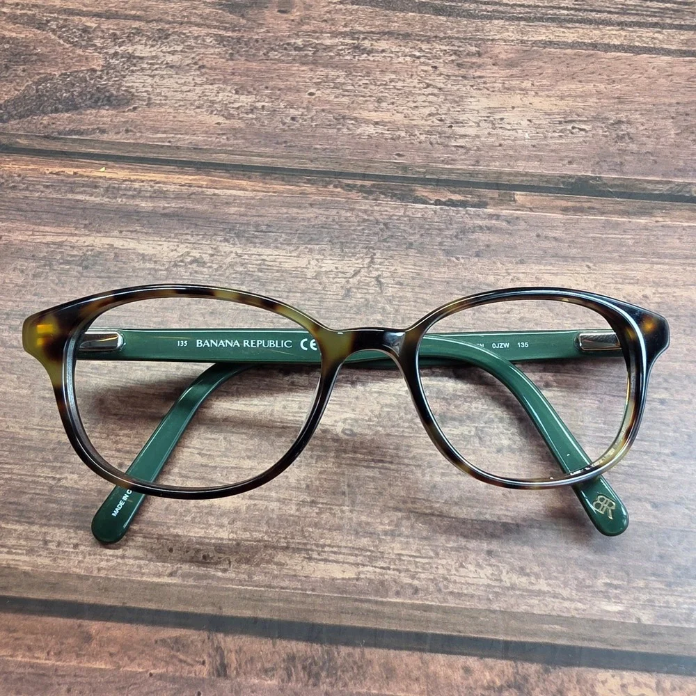 Banana Republic Coleen 0JZW Tortoise Dark Green Cat Eye Eyeglasses 49-17-135